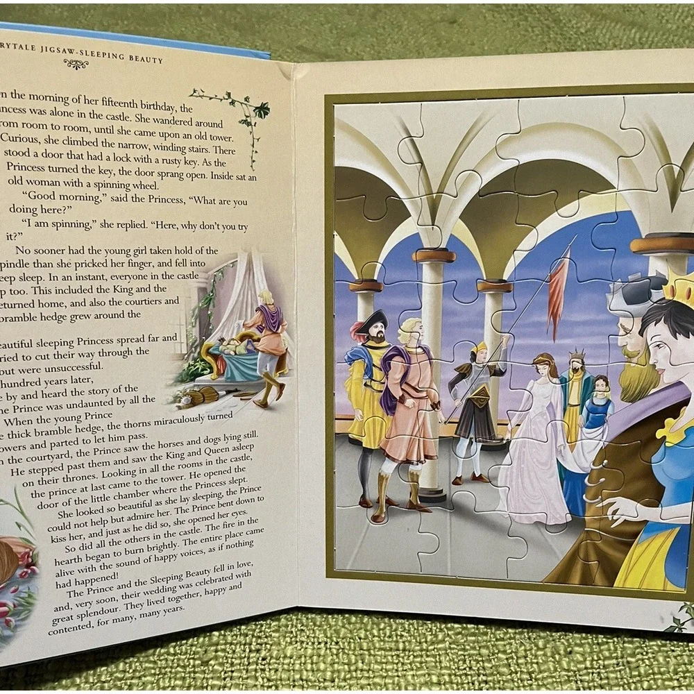 Fairy Tale Jigsaw Book Sleeping Beauty, Puss in Boots, Red Riding Hood, 6 Puzzle